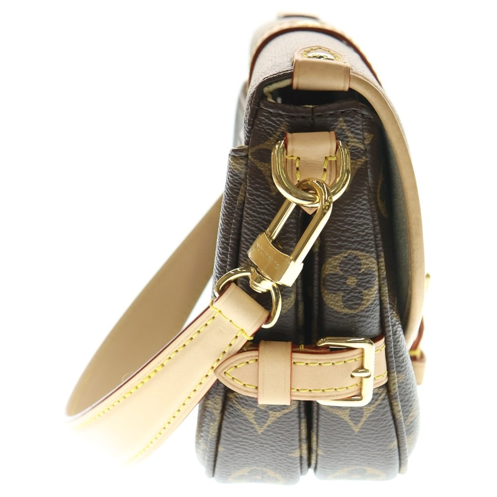 LOUIS VUITTON(ルイヴィトン) ソミュールBB モノグラム PVC レザー ショルダーバッグ ゴールド金具 ブラウン M46740