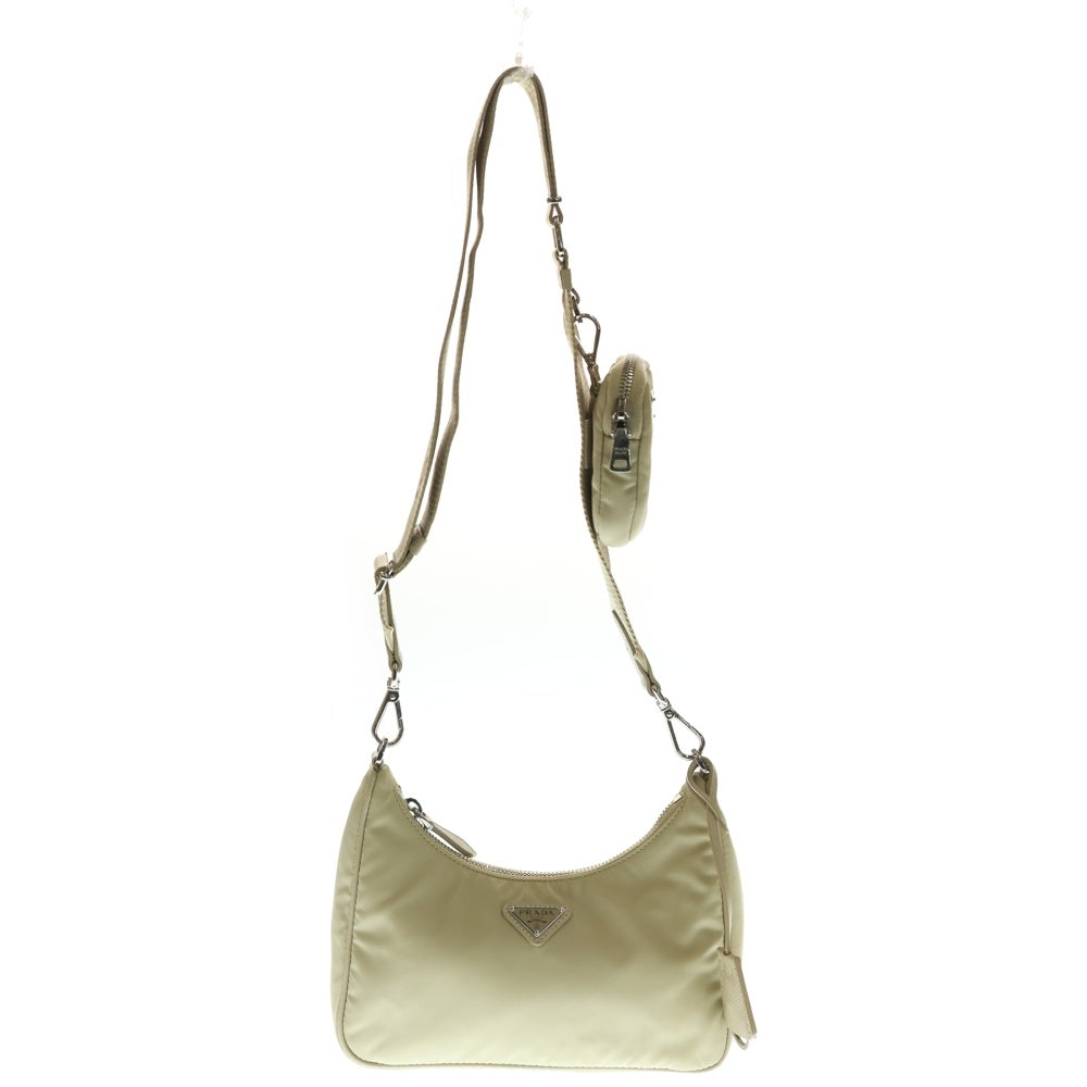 PRADA(プラダ) Re-Edition 2005 RE-NYLON リエディション リナイロン トライアングルロゴプレート サフィアーノレザー 2WAY チェーン ハンド ショルダーバッグ 1BH204