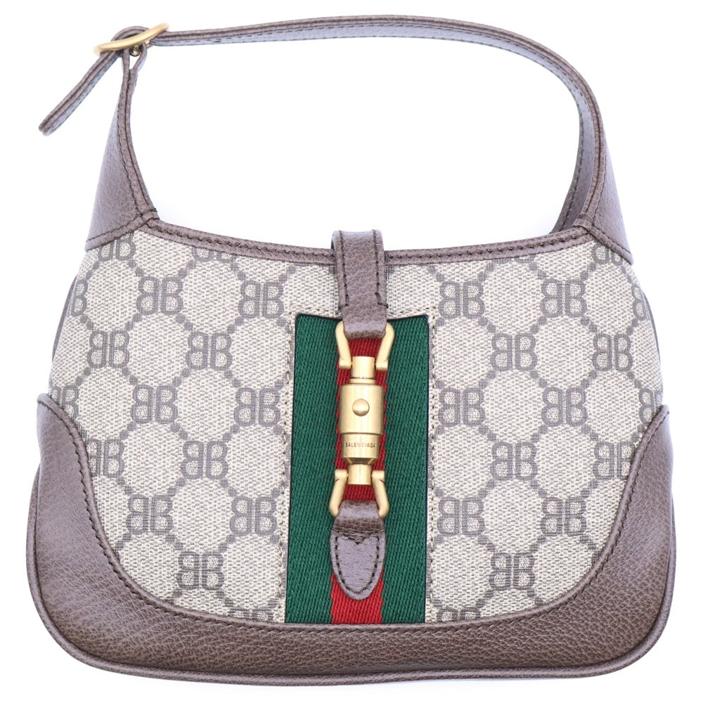 BALENCIAGA(バレンシアガ) ×グッチ ザ ハッカープロジェクト ジャッキー1961 ワンショルダーバッグ ベージュ PVC×レザー 680132