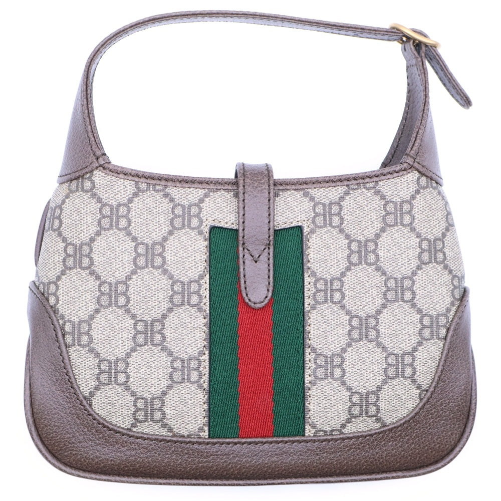 BALENCIAGA(バレンシアガ) ×グッチ ザ ハッカープロジェクト ジャッキー1961 ワンショルダーバッグ ベージュ PVC×レザー 680132