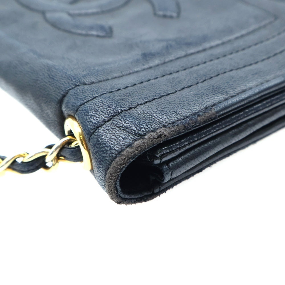 CHANEL(シャネル) ココマーク ラムスキン レザー チェーンショルダーバッグ ゴールド金具 ブラック 2番台