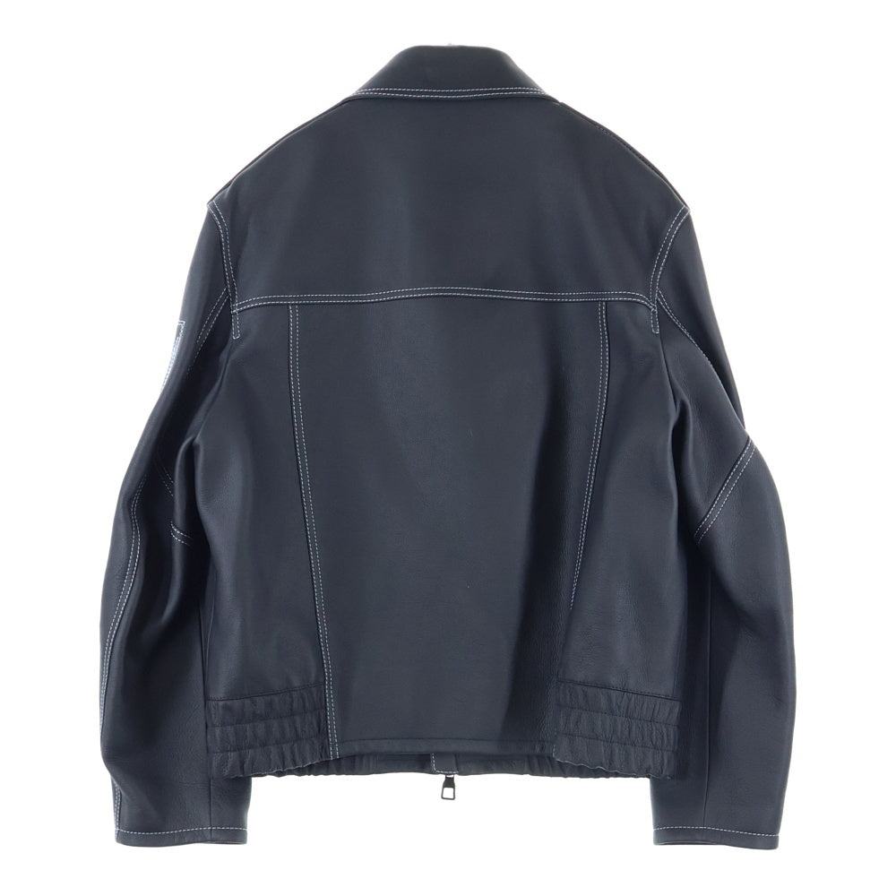 LOUIS VUITTON(ルイヴィトン) 23SS LV Frequency Chic Leather Blouson フリークエンシー シック モノグラム 刺繍 レザーブルゾン ジャケット ブラック RM2319 VN6 HOL10E