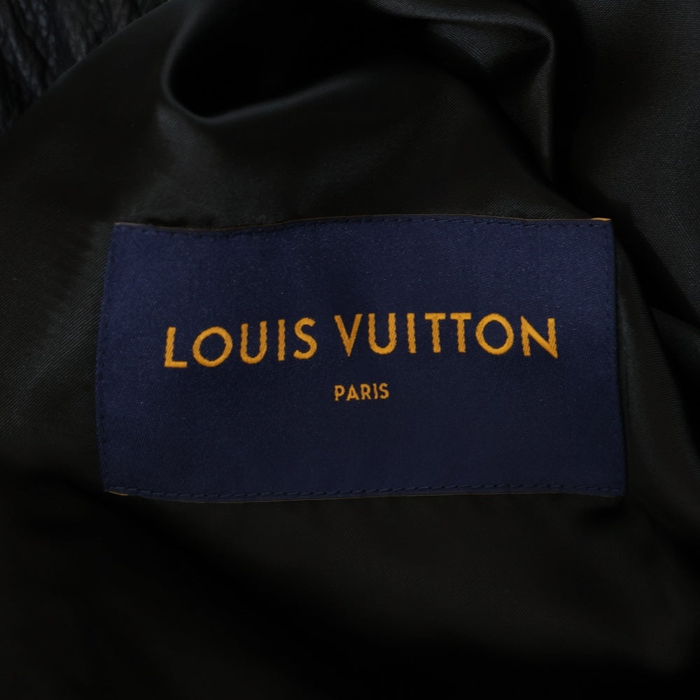 LOUIS VUITTON(ルイヴィトン) 23SS LV Frequency Chic Leather Blouson フリークエンシー シック モノグラム 刺繍 レザーブルゾン ジャケット ブラック RM2319 VN6 HOL10E