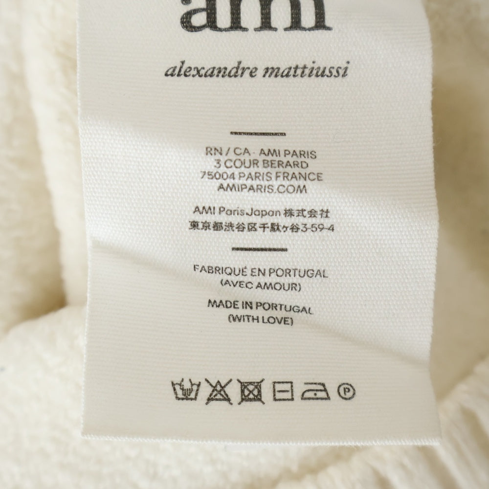 ami paris(アミパリス) 21AW Ami de Coeur アミ ドゥ クール ロゴジャガード タートルネック プルオーバー 長袖ニット セーター ホワイト H21K203.018