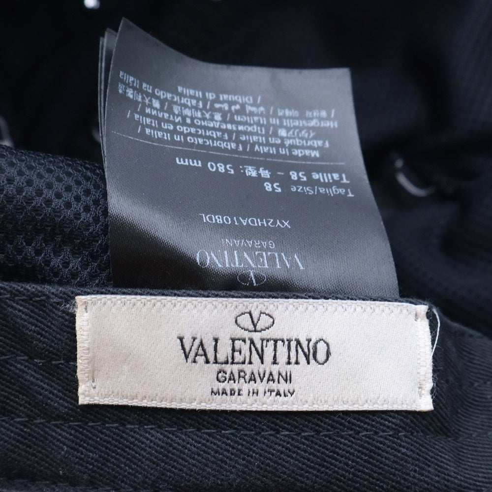 VALENTINO(ヴァレンティノ) Vロゴ 刺繍 ベースボールキャップ ブラック XY2HDA10BDL