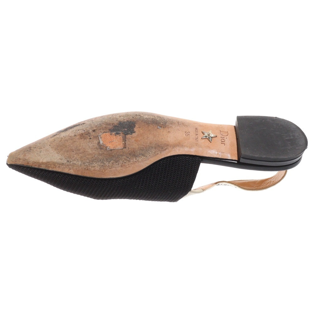 Christian Dior(クリスチャンディオール) J'ADIOR ジャディオール スリングバック ストラップ ポインテッドトゥ フラットパンプス シューズ ブラック レディース