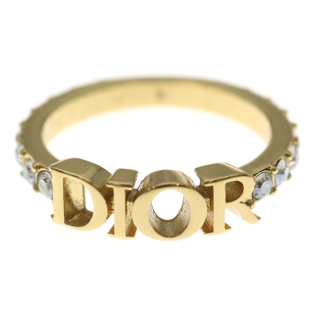 Christian Dior(クリスチャンディオール) ディオレボリューション ロゴ ラインストーン リング 指輪 ゴールド GP