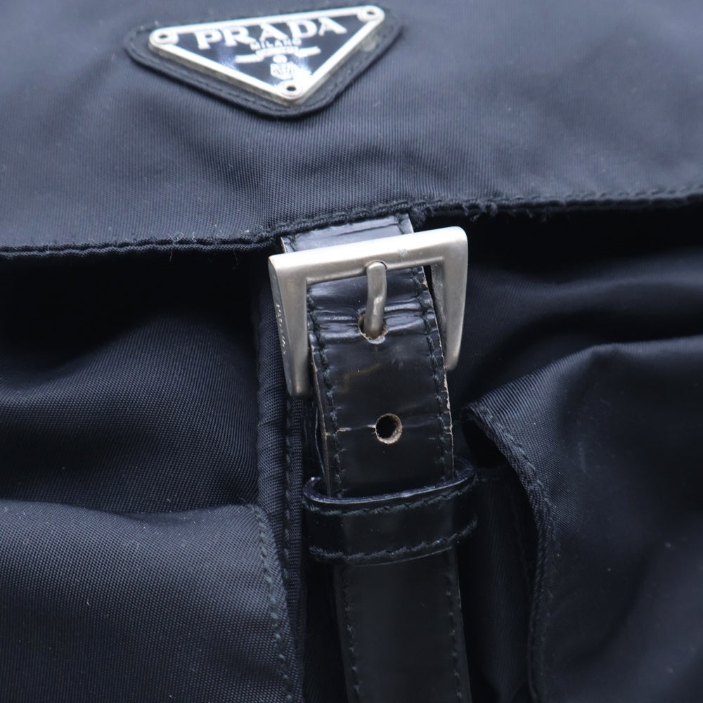 PRADA(プラダ) テスート バックパック リュックサック ブラック ナイロン B6677F シルバー金具