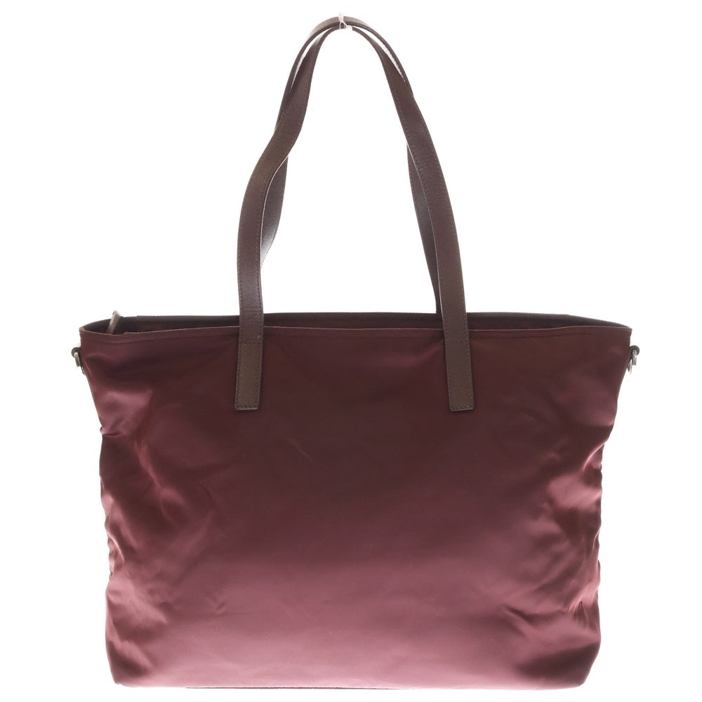 PRADA(プラダ) 2WAY トートバッグ ハンドバッグ ショルダーバッグ ワインレッド ボルドー ナイロン BR4842 シルバー金具