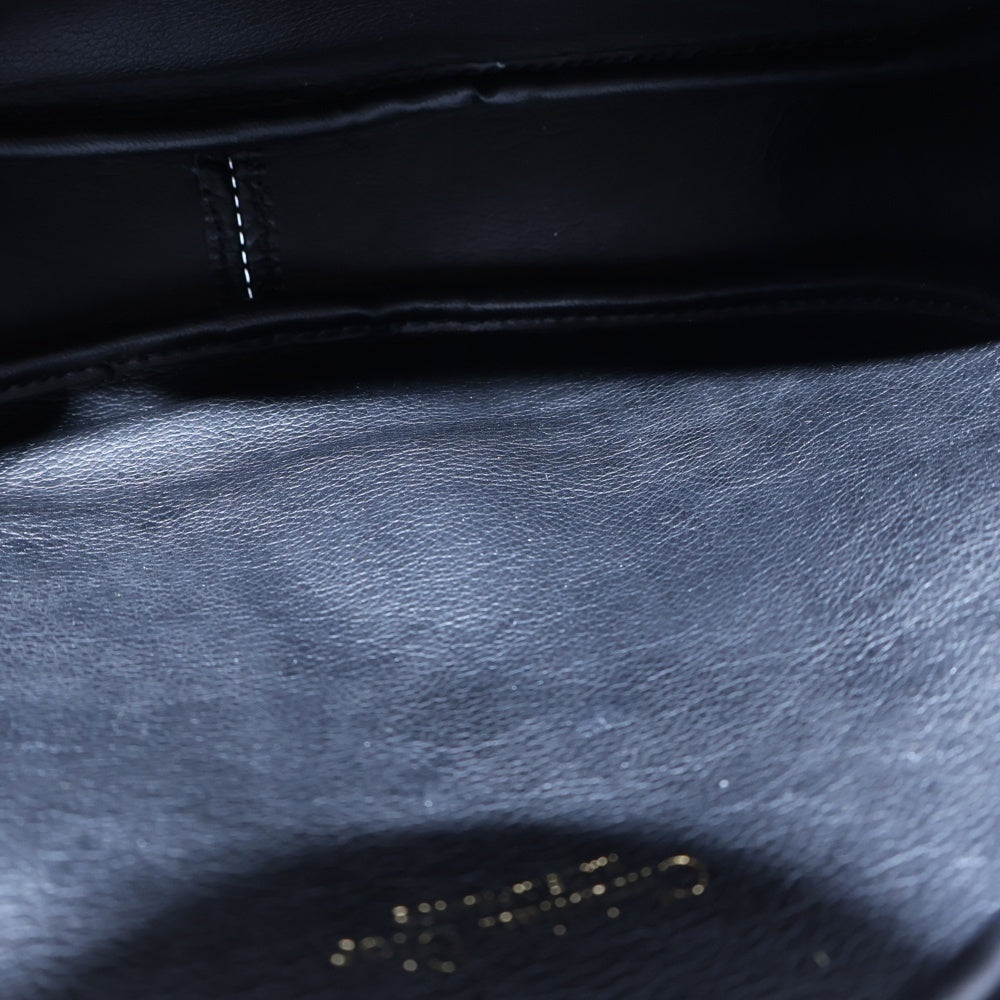 Christian Dior(クリスチャンディオール) CDロゴ ヴィンテージ ショルダーバッグ ブラック レザー