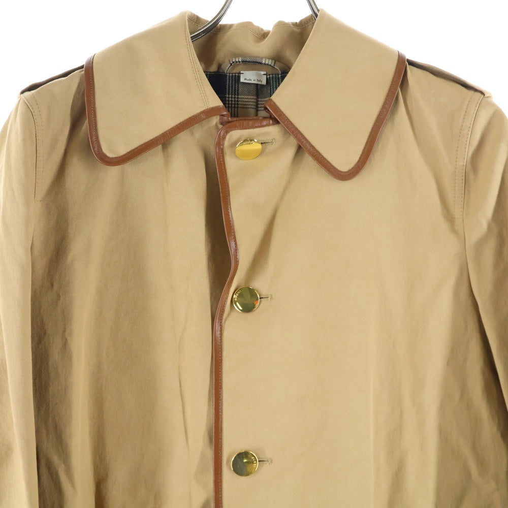 GUCCI(グッチ) 20SS LIGHT COTTON TRENCH COAT オーバーサイズコットンチノレザー切替ロングコート 620802 Z8AI0