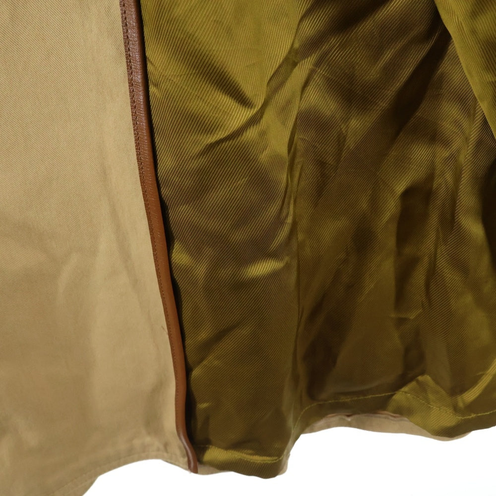 GUCCI(グッチ) 20SS LIGHT COTTON TRENCH COAT オーバーサイズコットンチノレザー切替ロングコート 620802 Z8AI0