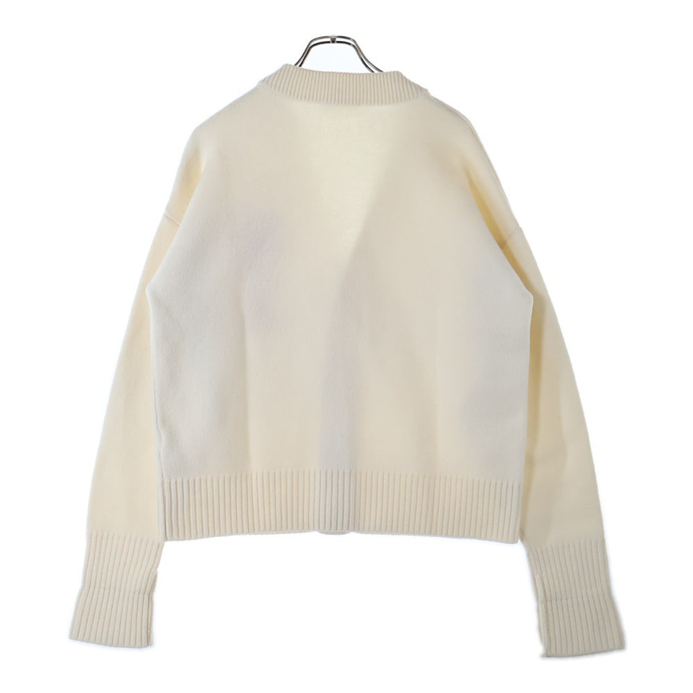 ami paris(アミパリス) Ami de Coeur アミ ドゥ クール ハートロゴジャガード ウール ニット カーディガン ホワイト H21K303.018