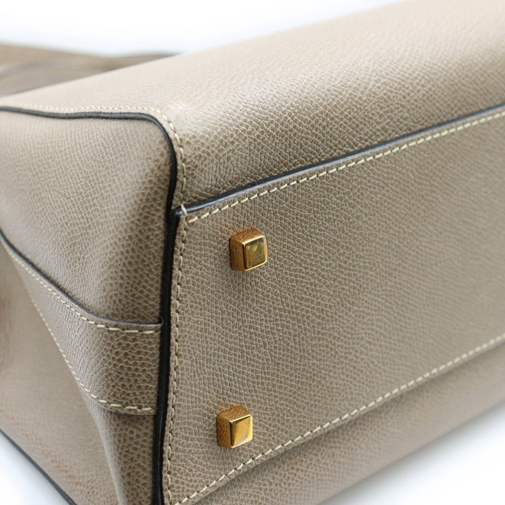 Valextra(ヴァレクストラ) トリエンナーレ スモール 2wayハンドバッグ ショルダーバッグ ベージュ レザー