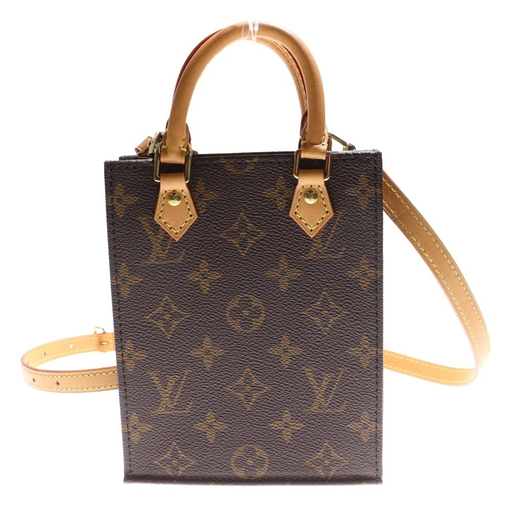 LOUIS VUITTON(ルイヴィトン) モノグラム プティットサックプラ 2WAYバッグ ショルダーバッグ ミニバッグ フォンショルダー ブラウン レザー×PVC M69442 ゴールド金具