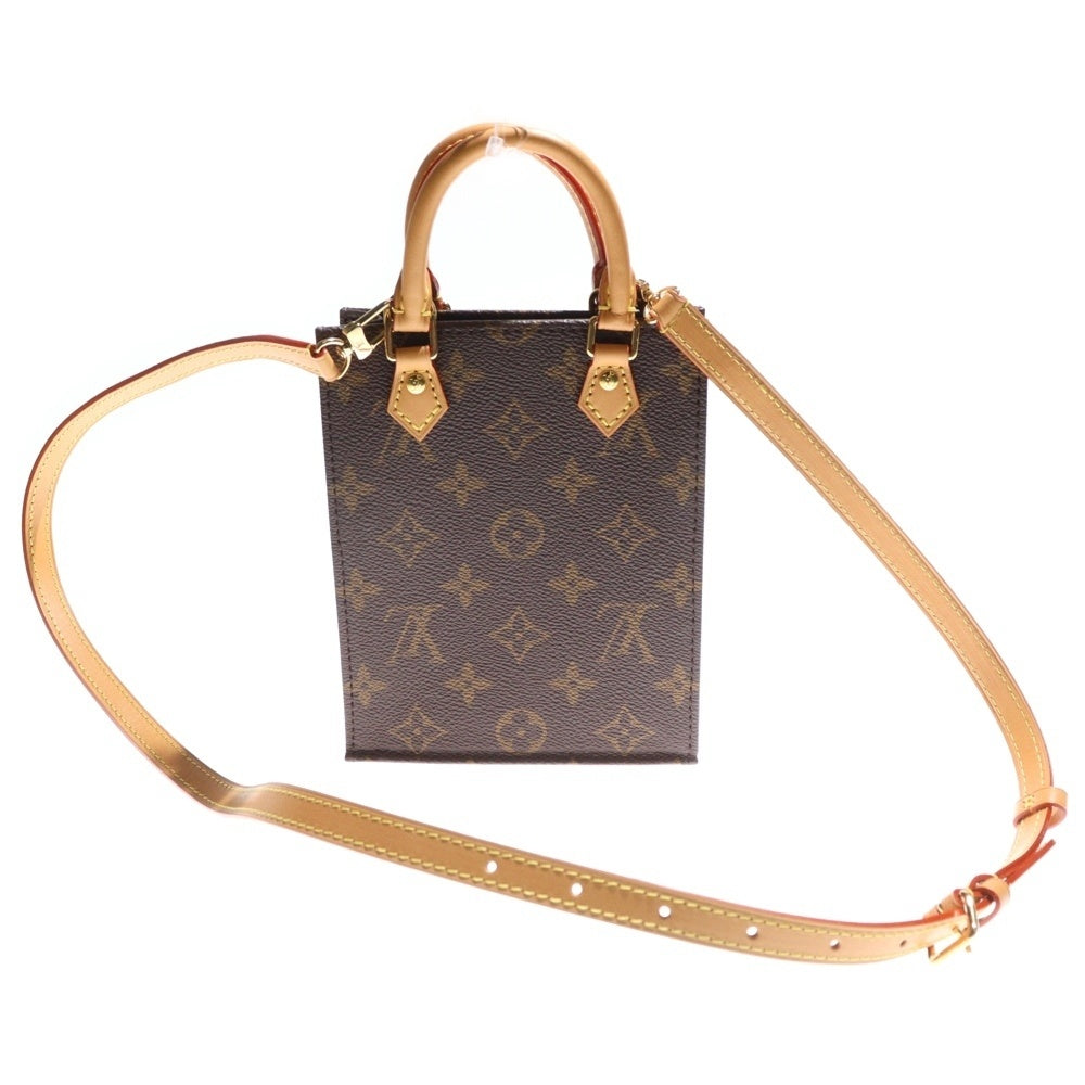 LOUIS VUITTON(ルイヴィトン) モノグラム プティットサックプラ 2WAYバッグ ショルダーバッグ ミニバッグ フォンショルダー ブラウン レザー×PVC M69442 ゴールド金具 レディース