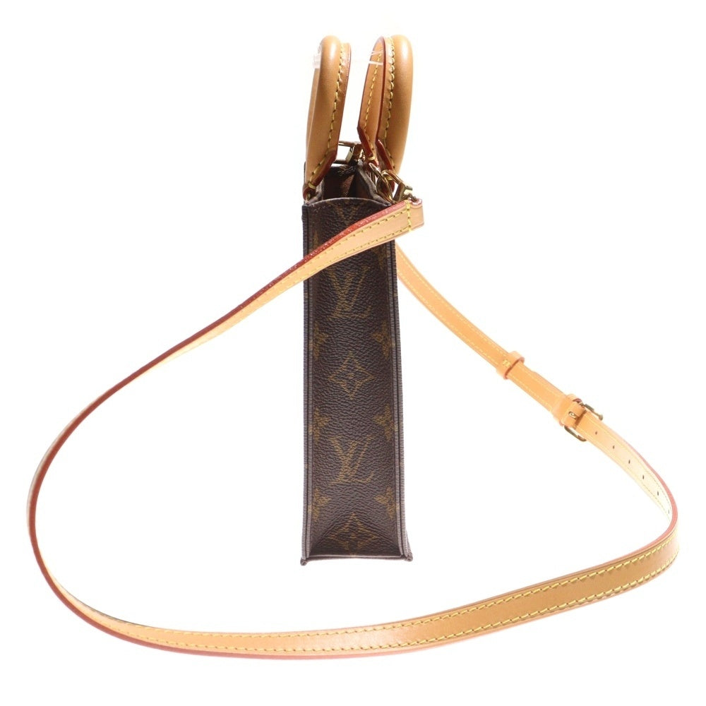 LOUIS VUITTON(ルイヴィトン) モノグラム プティットサックプラ 2WAYバッグ ショルダーバッグ ミニバッグ フォンショルダー ブラウン レザー×PVC M69442 ゴールド金具 レディース