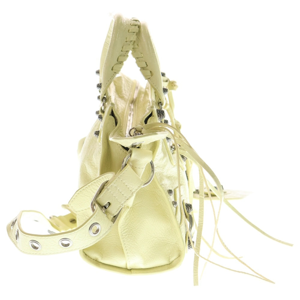 BALENCIAGA(バレンシアガ) ネオ カゴール XS 2WAYバッグ ハンドバッグ ショルダーバッグ ミニバッグ ライトイエロー レザー 700940 シルバー金具