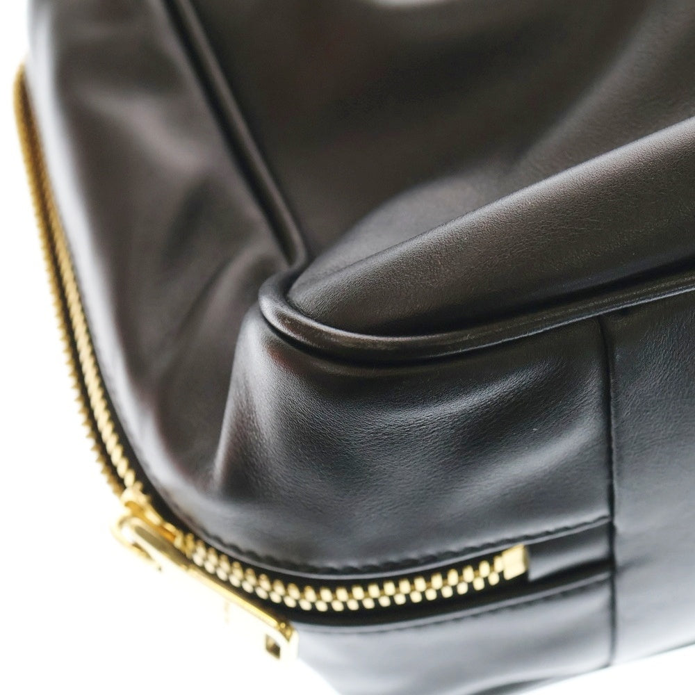 miumiu(ミュウミュウ) トップハンドル ボー ハンドバッグ ブラック レザー 5BB117 ゴールド金具