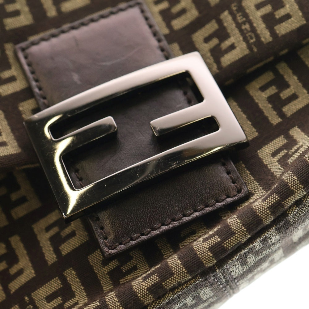 FENDI(フェンディ) ズッキーノ マンマバケット ワンショルダーバッグ ハンドバッグ キャンバス×レザー ベージュ×ブラウン 8BR180 シルバー金具