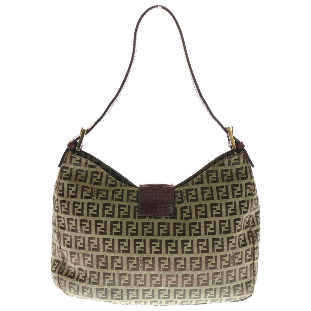 FENDI(フェンディ) ズッキーノ マンマバケット ワンショルダーバッグ ハンドバッグ キャンバス×レザー ベージュ×ブラウン 8BR036 ゴールド金具