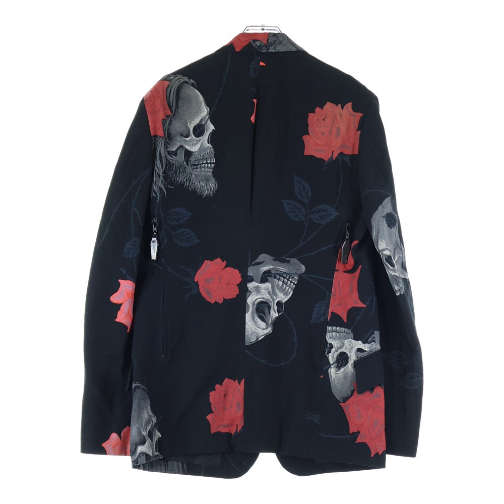 Yohji Yamamoto(ヨウジヤマモト) 18SS 復刻 スカルローズテーラードジャケット ウール×キュプラ レッド/ブラック HW-J69-106