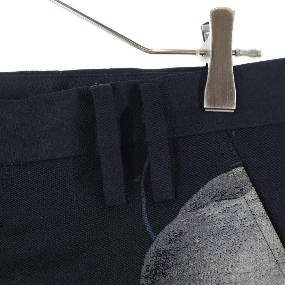 Yohji Yamamoto(ヨウジヤマモト) 18SS 復刻 スカルローズスラックスパンツ ウール×キュプラ レッド/ブラック HW-P69-106