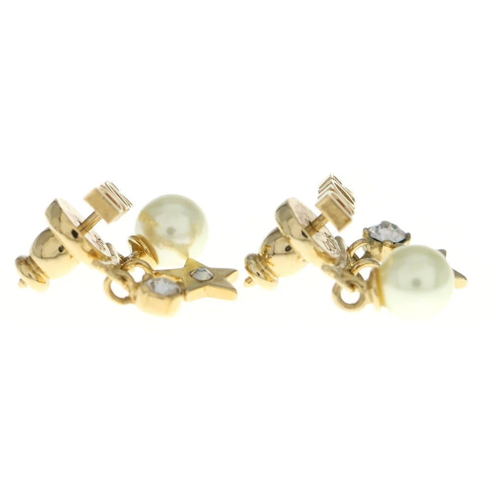 Christian Dior(クリスチャンディオール) ディオレボリューション ピアス ラインストーン×フェイクパール ゴールド GP