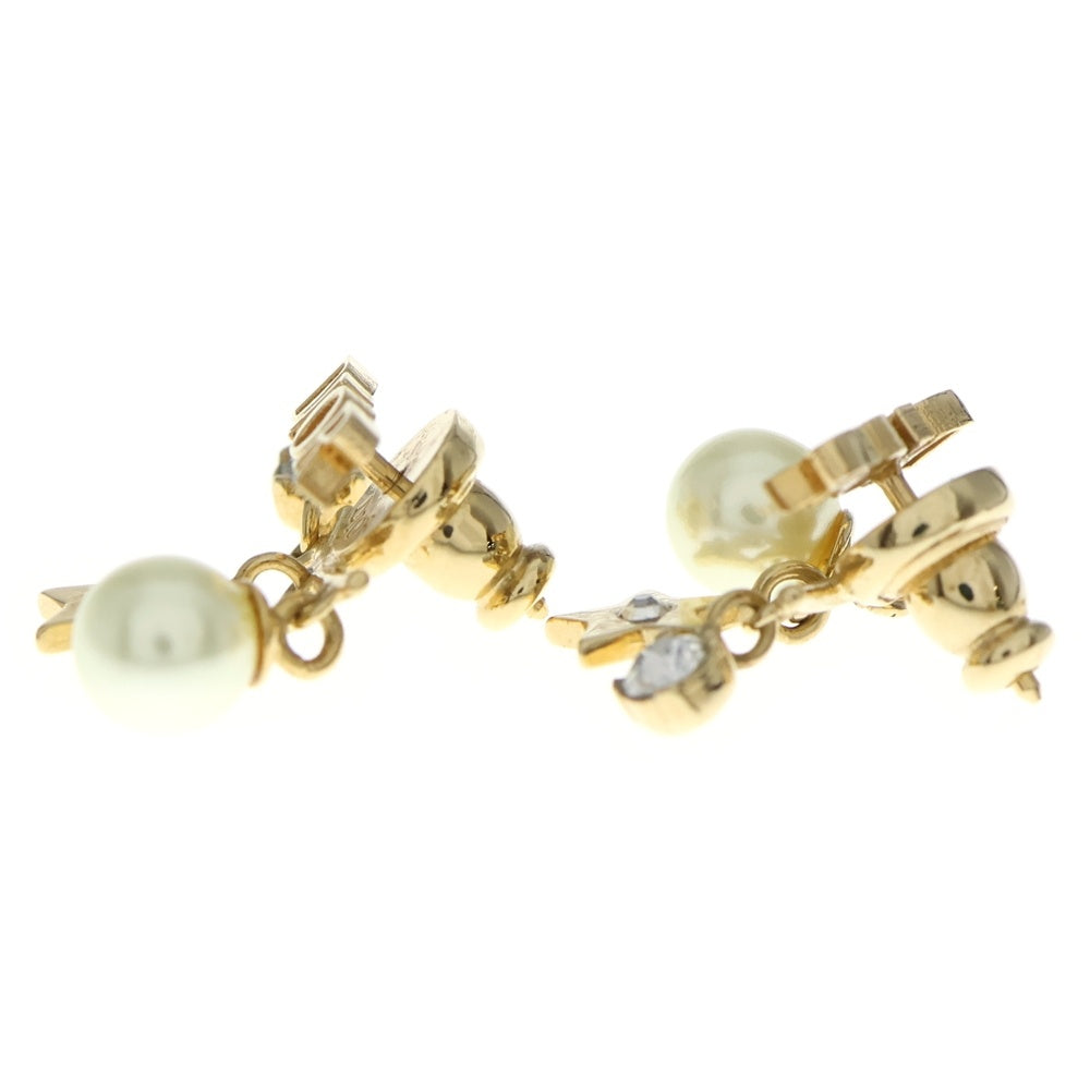 Christian Dior(クリスチャンディオール) ディオレボリューション ピアス ラインストーン×フェイクパール ゴールド GP