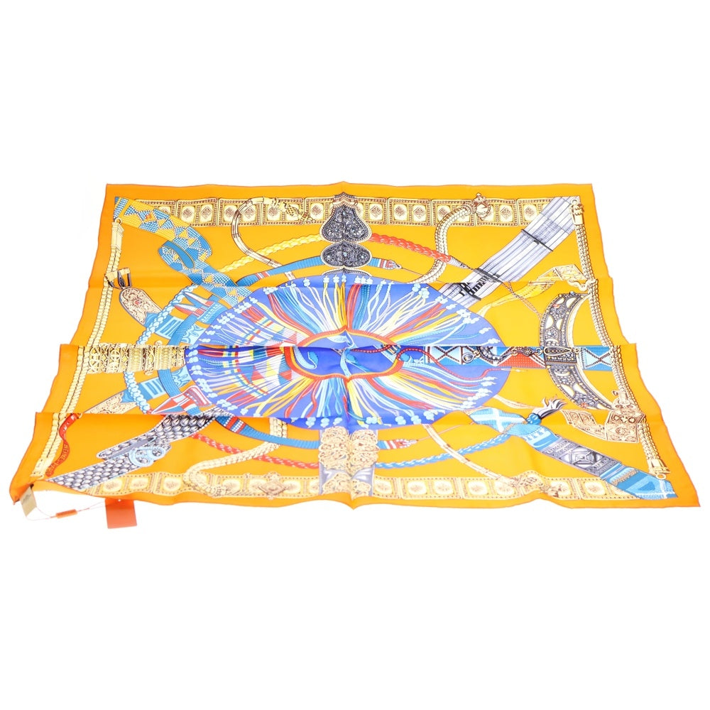 HERMES(エルメス) カレ90 ベルトと紐 シルクスカーフ ブルー