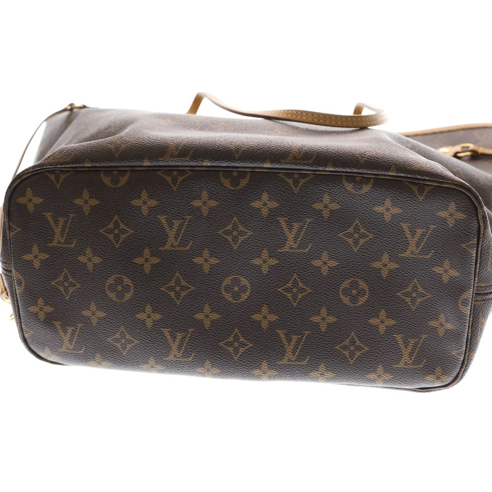 LOUIS VUITTON(ルイヴィトン) モノグラム ネヴァーフルMM ポーチ付レザートートバッグ ブラウン M40995