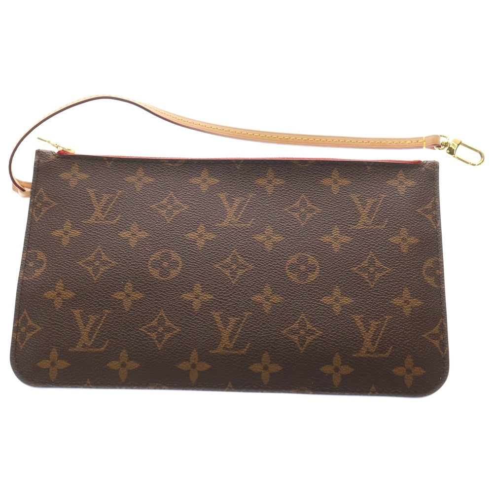 LOUIS VUITTON(ルイヴィトン) モノグラム ネヴァーフルMM ポーチ付レザートートバッグ ブラウン M40995