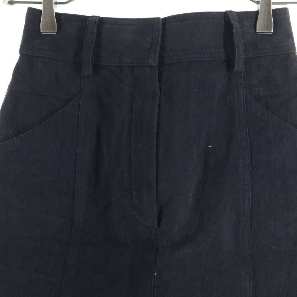 SAINT LAURENT PARIS(サンローランパリ) ベルトループ付コットンデニムタイトスカート ブラック 489412 Y094R