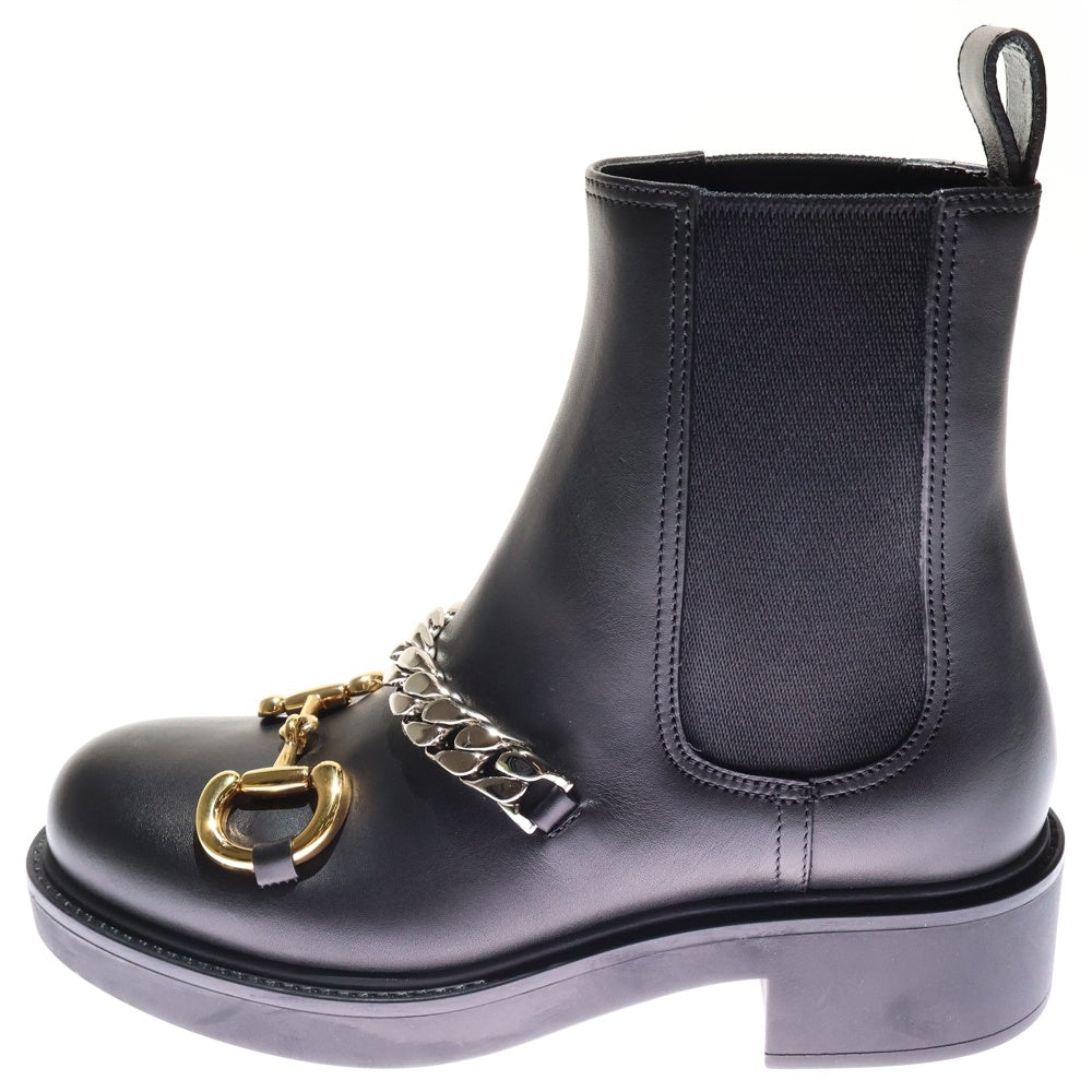 GUCCI(グッチ) ホースビット チェーン レザー サイドゴア チェルシー