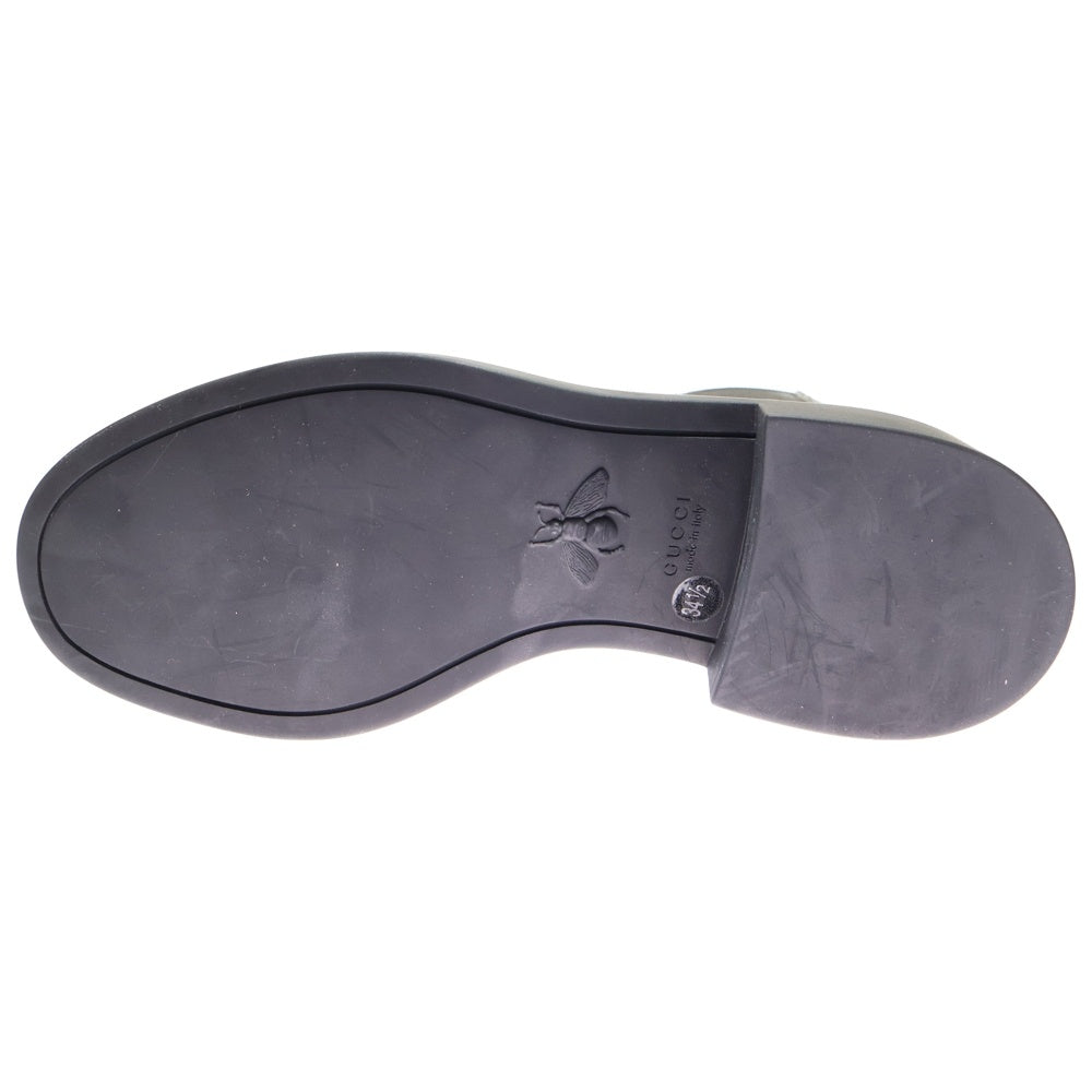 GUCCI(グッチ) ホースビット チェーン レザー サイドゴア チェルシー ショートブーツ ブラック レディース 670393