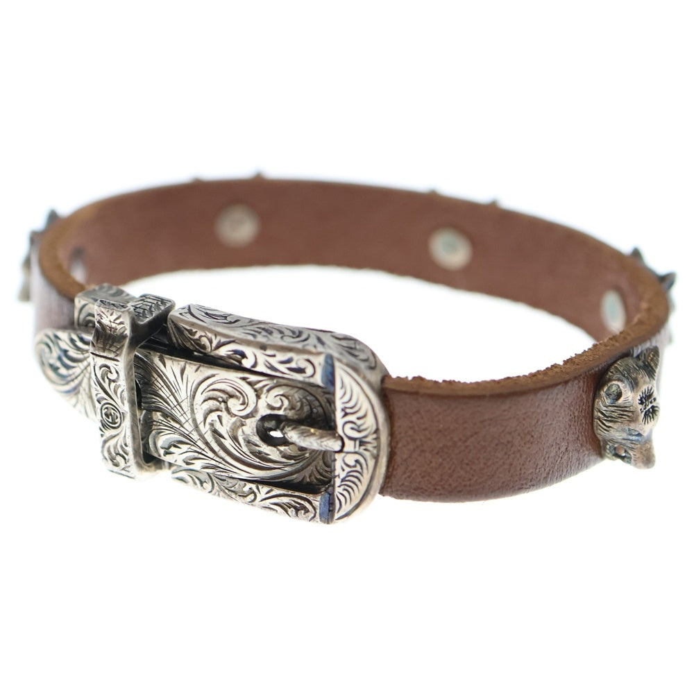 GUCCI(グッチ) アンガーフォレストブレスレット バンド ブラウン レザー SV925 524907 シルバー金具