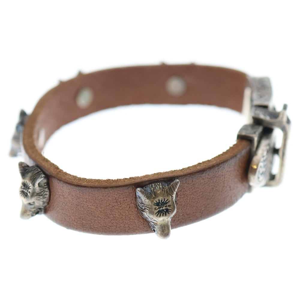 GUCCI(グッチ) アンガーフォレストブレスレット バンド ブラウン レザー SV925 524907 シルバー金具