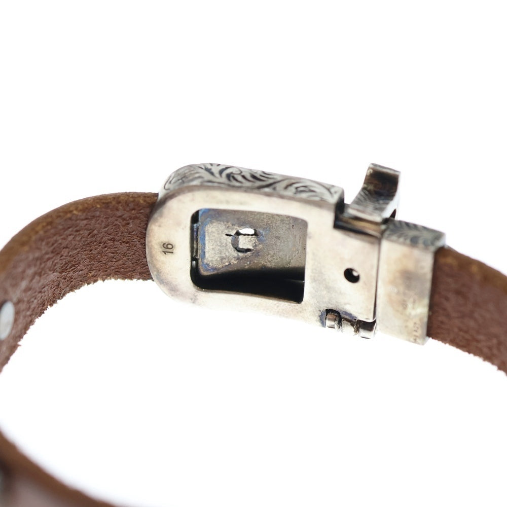 GUCCI(グッチ) アンガーフォレストブレスレット バンド ブラウン レザー SV925 524907 シルバー金具
