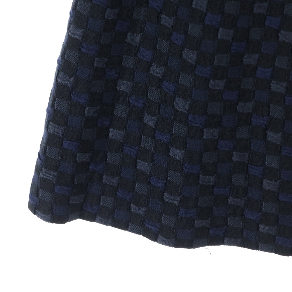 LOUIS VUITTON(ルイヴィトン) 14SS 総柄ジャガード シルクニット ノースリーブ ミディアムワンピース ドレス ネイビー レディース RW141W F5KD03OEK