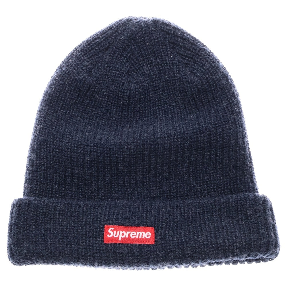 SUPREME(シュプリーム) 17AW Heather Loose Gauge Beanie ヘザー ルーズ ゲージ ビーニー ニットキャップ 帽子 ネイビー