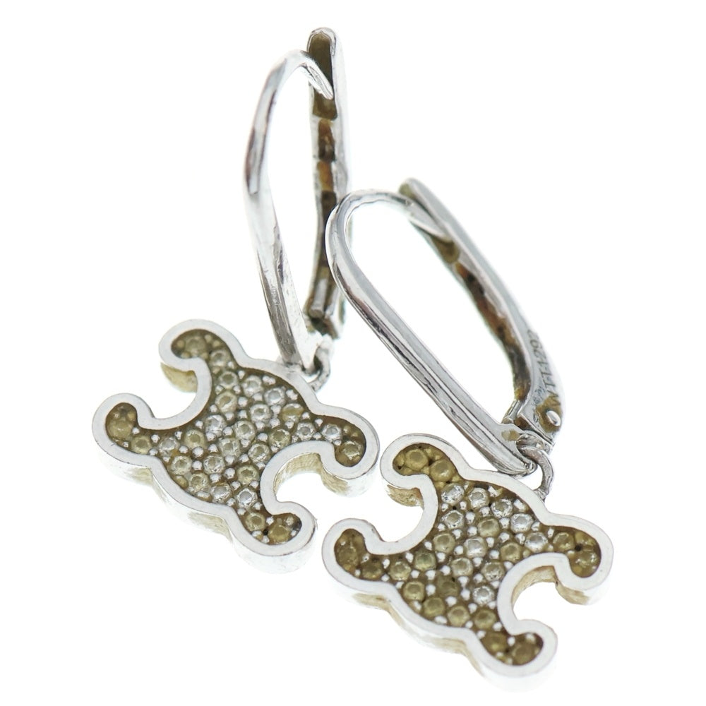 CELINE(セリーヌ) トリオンフ ラインストーン ピアス シルバー レディース