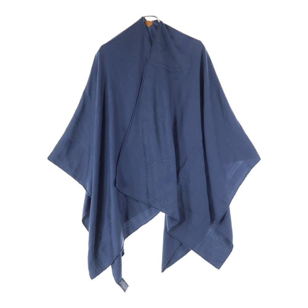 HERMES エルメス リバーシブル　ポンチョ ストール コート HERMES エルメス ポンチョ リバーシブル ボタン付 カマイユ ネイビー