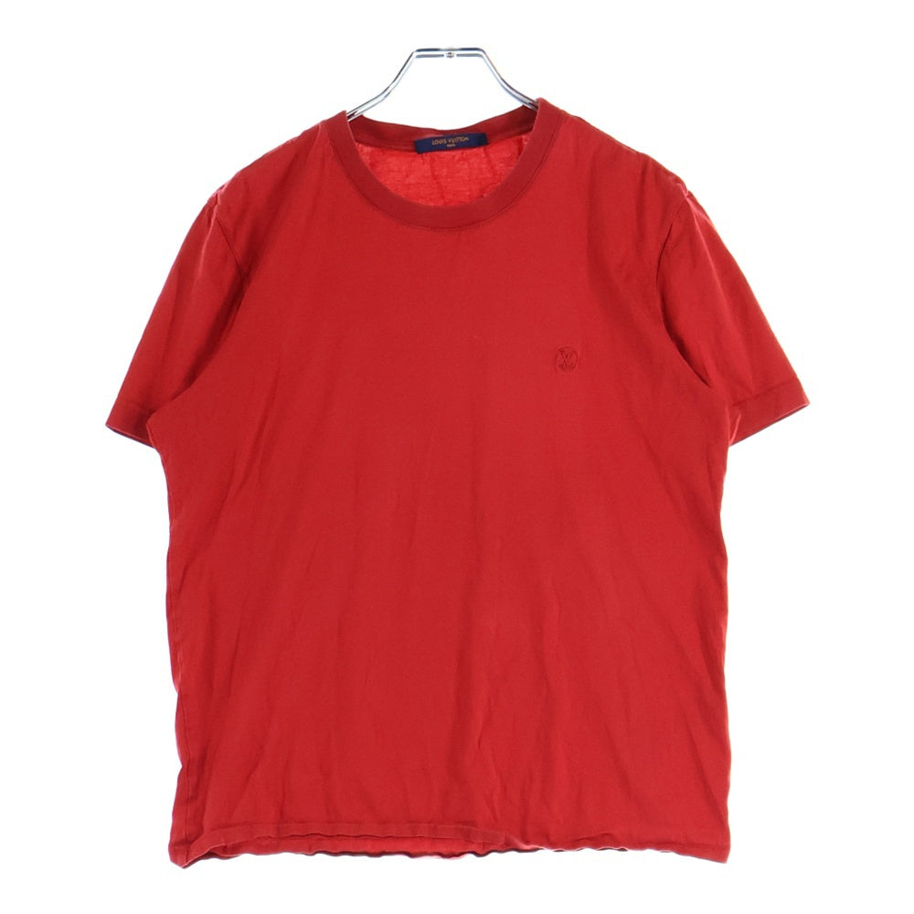 LOUIS VUITTON(ルイヴィトン) 20SS ロゴ刺繍 クルーネック 半袖Tシャツ カットソー レッド RM201Q JC8 HAY50W