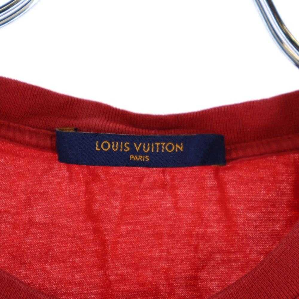 LOUIS VUITTON(ルイヴィトン) 20SS ロゴ刺繍 クルーネック 半袖Tシャツ カットソー レッド RM201Q JC8 HAY50W