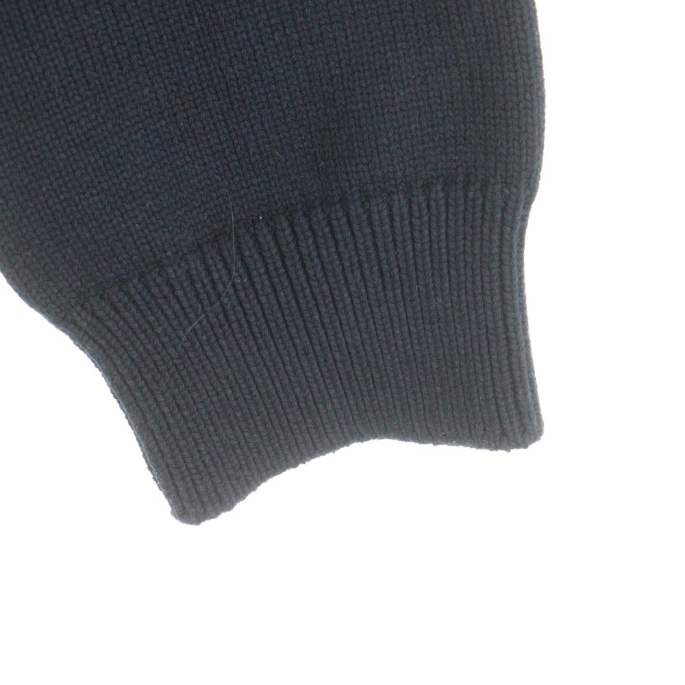 LOUIS VUITTON(ルイヴィトン) 23SS ウインタリーキャミオン LVロゴプレート ハーフボタン ウール混 ナイロン プルオーバー 長袖ニット セーター ブラック RM231M TZ8 HON30W