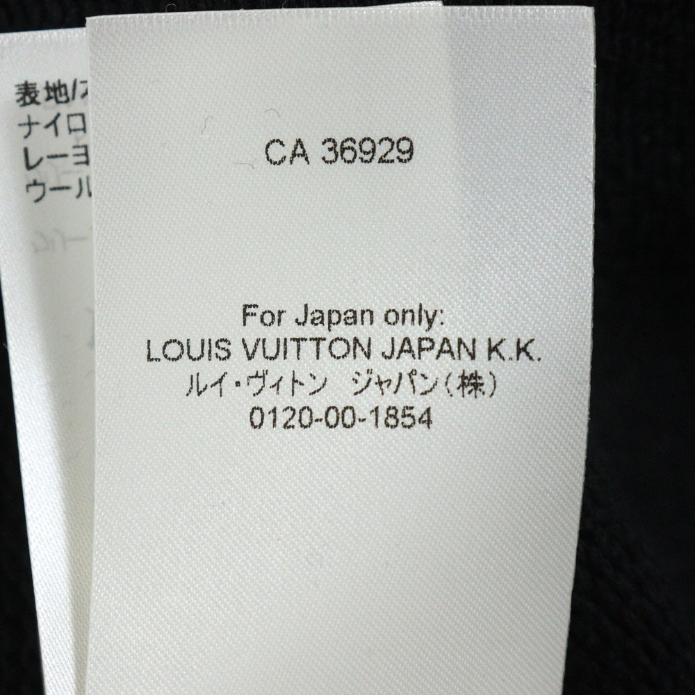 LOUIS VUITTON(ルイヴィトン) 23SS ウインタリーキャミオン LVロゴプレート ハーフボタン ウール混 ナイロン プルオーバー 長袖ニット セーター ブラック RM231M TZ8 HON30W