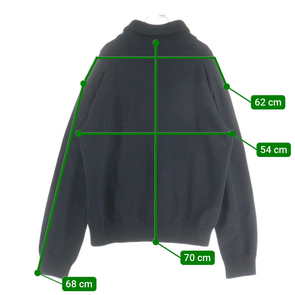 LOUIS VUITTON(ルイヴィトン) 23SS ウインタリーキャミオン LVロゴプレート ハーフボタン ウール混 ナイロン プルオーバー 長袖ニット セーター ブラック RM231M TZ8 HON30W