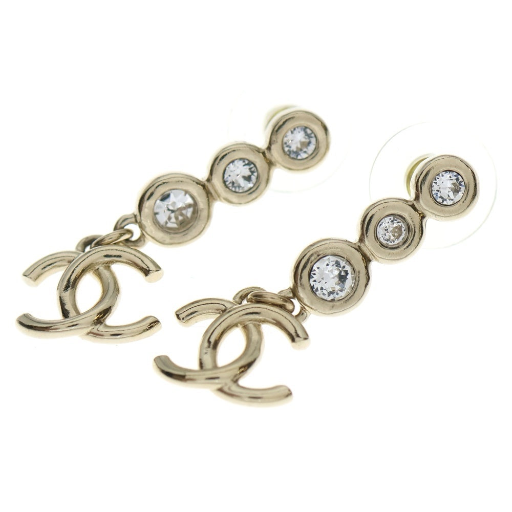 シャネル　ココマーク ゴールド ラインストーン　ピアス 正規品 CHANEL(シャネル) ココマーク ラインストーン ピアス ゴールド GP B25S
