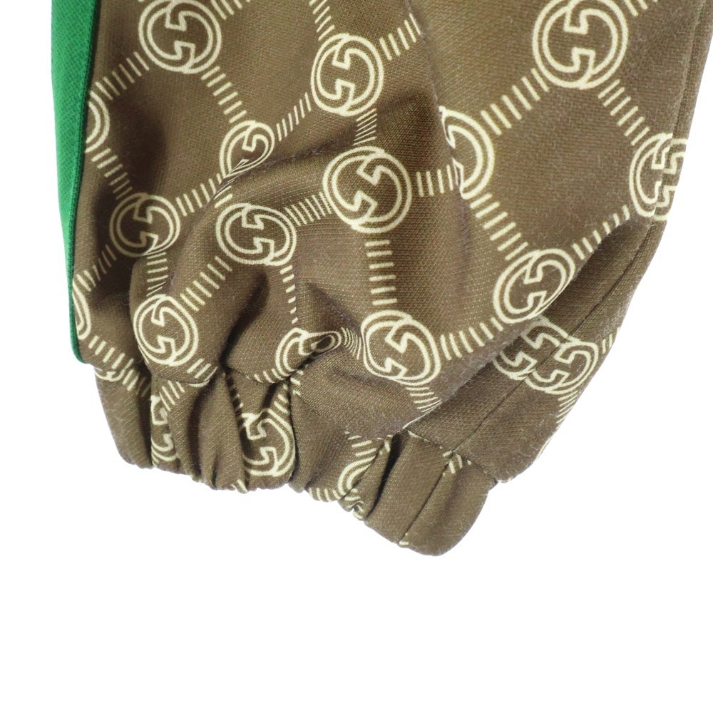GUCCI(グッチ) インターロッキングG 総柄 シェリーライン クロップド ショート スタンドカラー ジップアップ トラックジャケット ブラウン レディース 671495