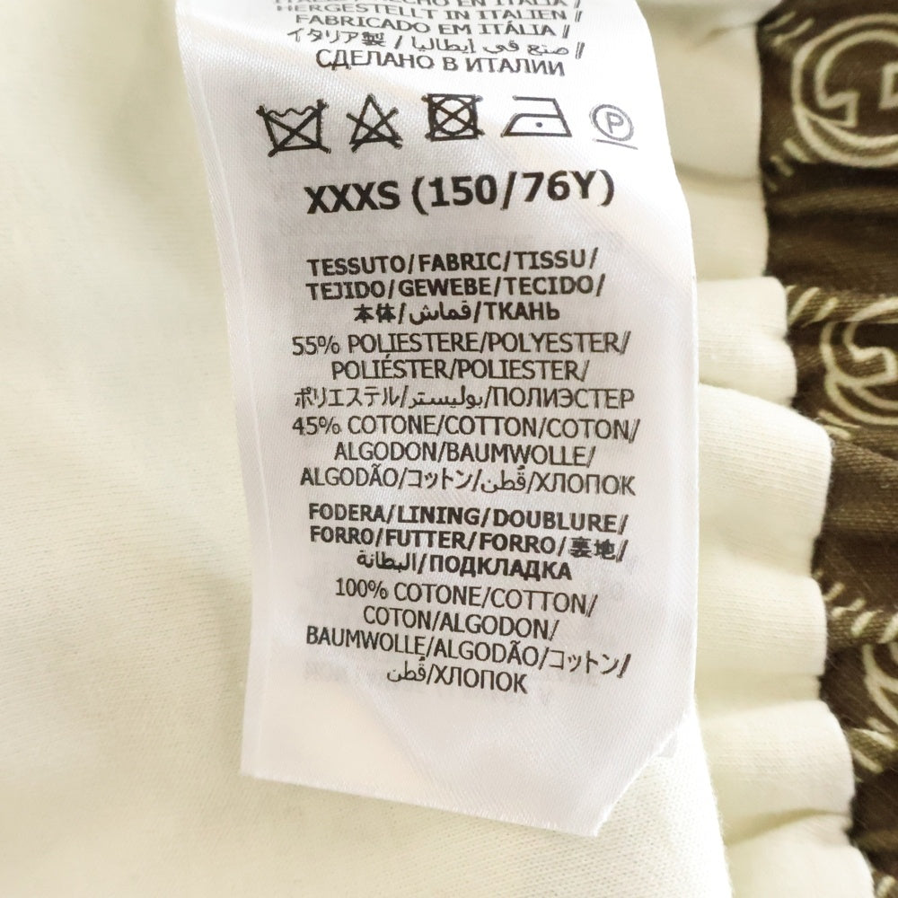 GUCCI(グッチ) インターロッキングG 総柄 シェリーライン クロップド ショート スタンドカラー ジップアップ トラックジャケット ブラウン レディース 671495